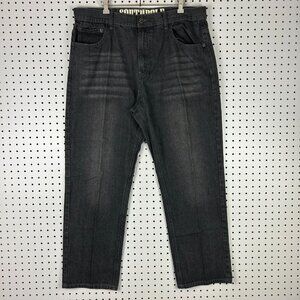 Southpole Black Gothic Y2K Baggy Jeans 38x30 Streetwear Skate Wide Leg Denim 90s